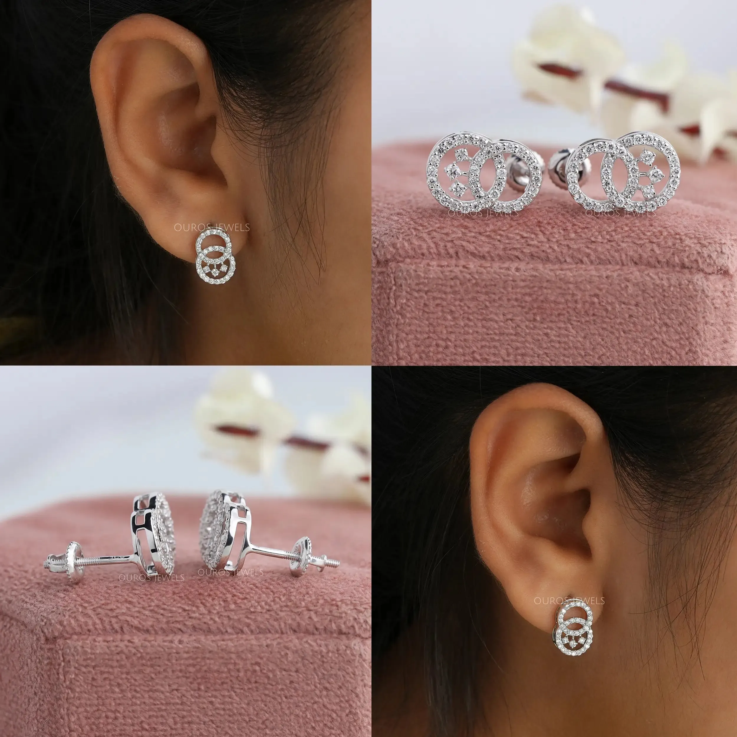 Double Round Crystal Earrings