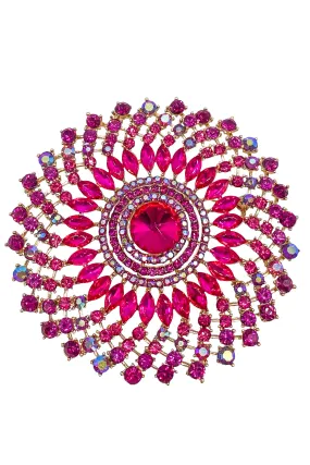 Down The Road Brooch - Fuchsia