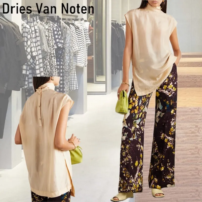 Dries Van Noten  |Casual Style Silk Sleeveless Plain Party Style Office Style