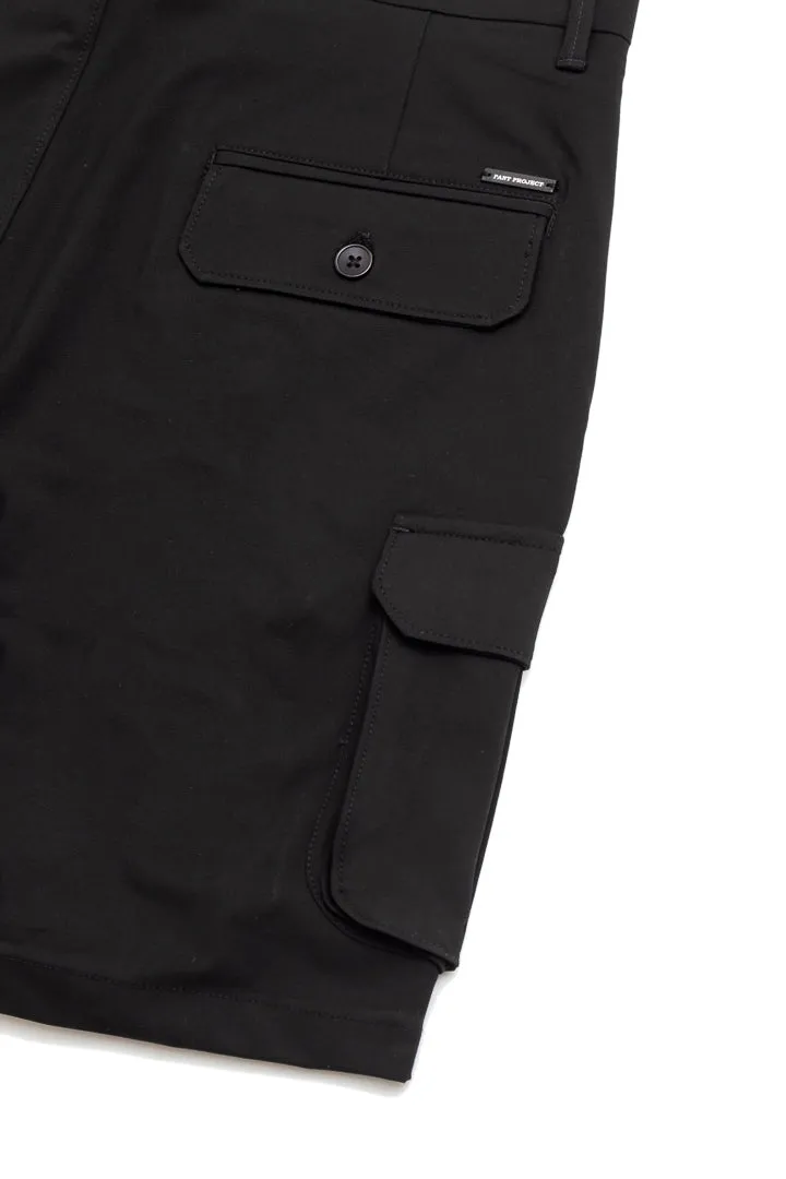 Ebony Black Stretch Cargo Shorts