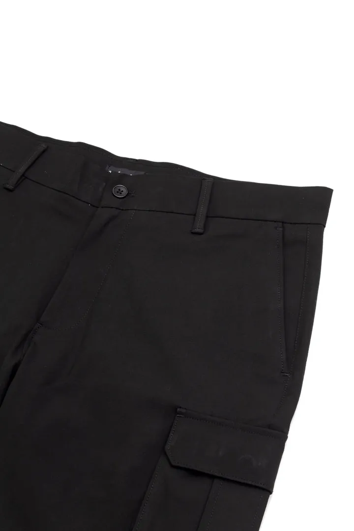 Ebony Black Stretch Cargo Shorts