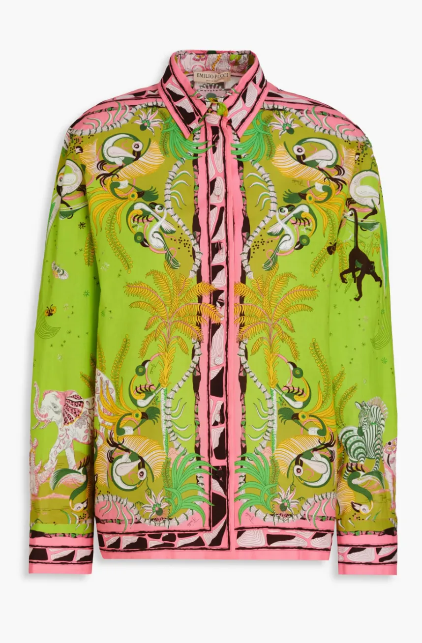 Emilio Pucci  |Casual Style Long Sleeves Cotton Office Style Elegant Style