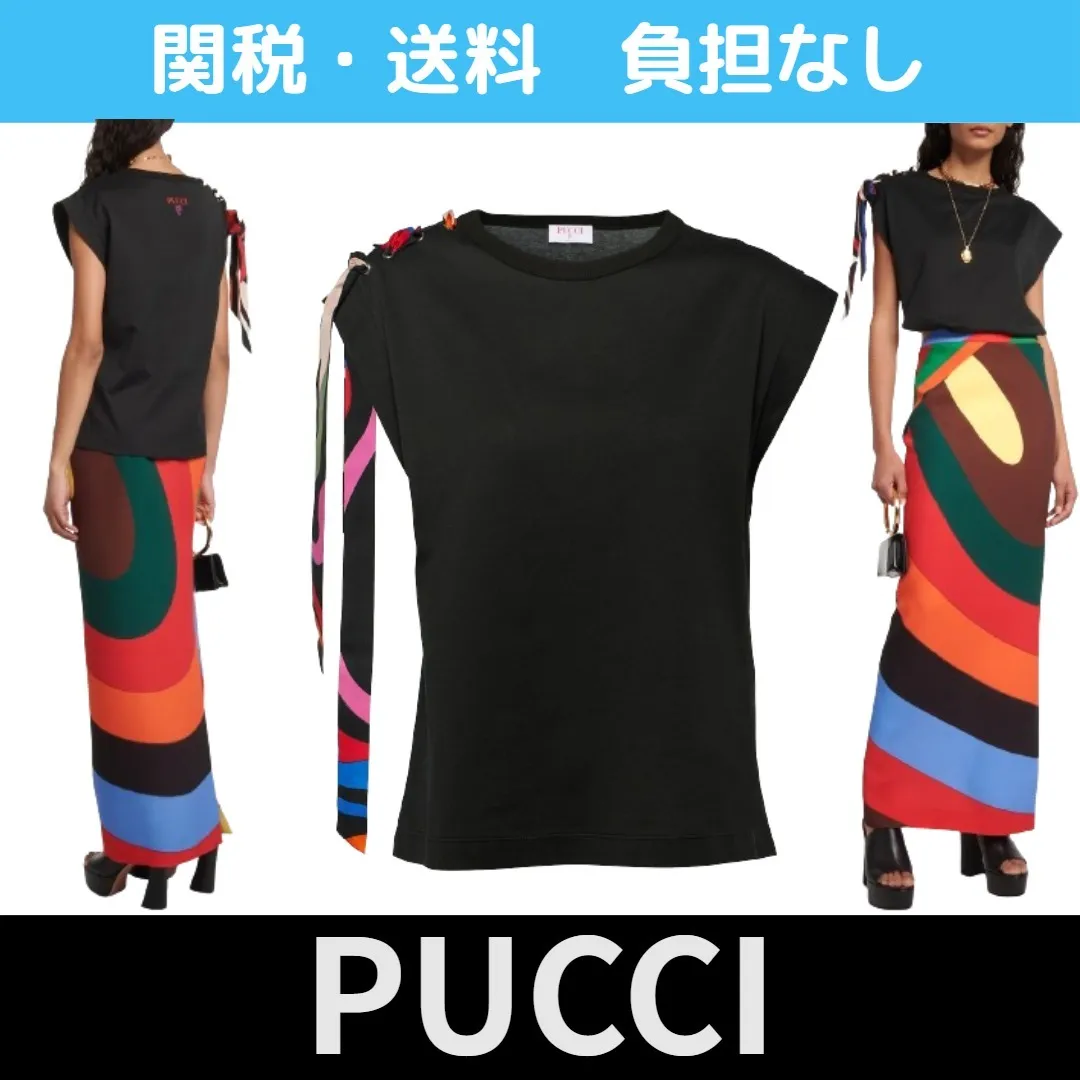 Emilio Pucci  |Crew Neck Sleeveless Street Style Plain Cotton