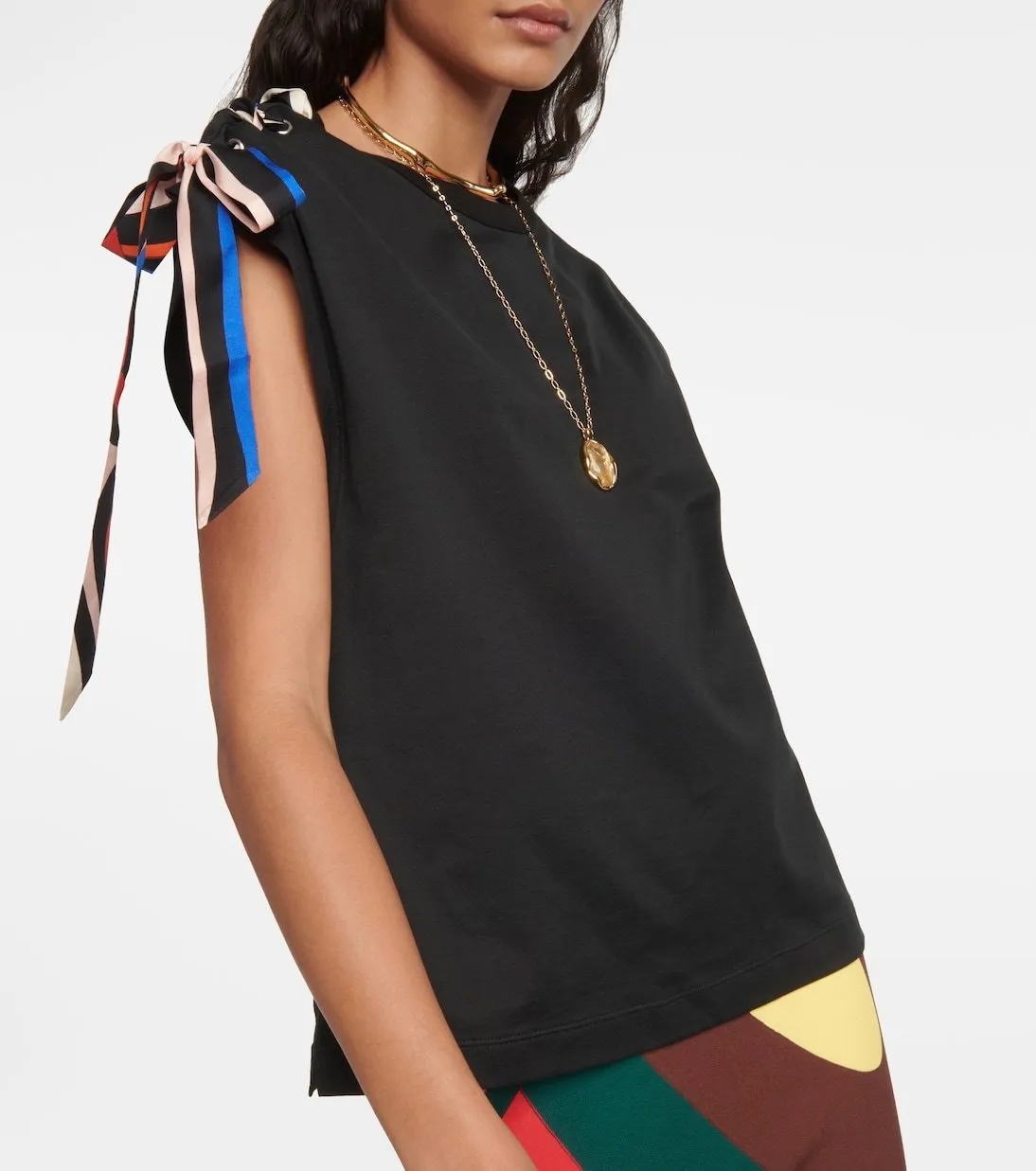 Emilio Pucci  |Crew Neck Sleeveless Street Style Plain Cotton