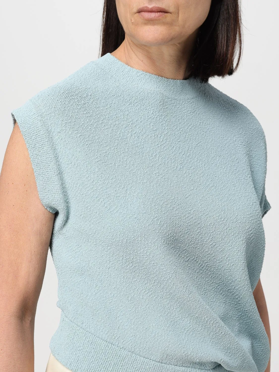 FENDI  |Crew Neck Casual Style Blended Fabrics Plain Office Style