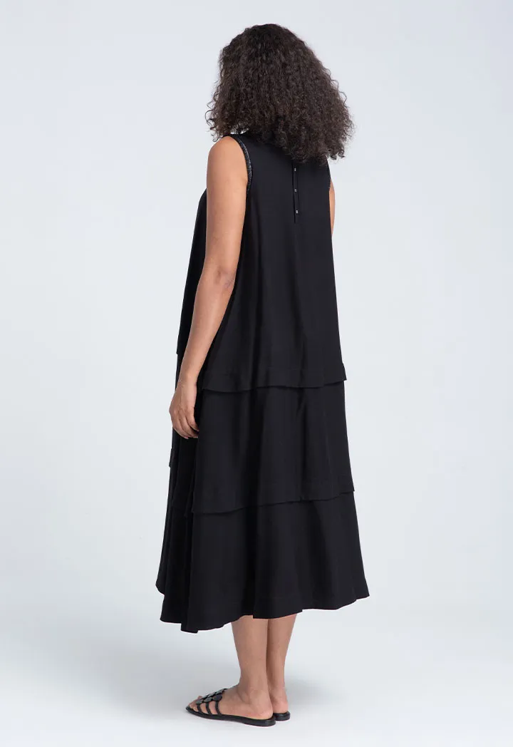 Flap Layered Sleeveless Dress