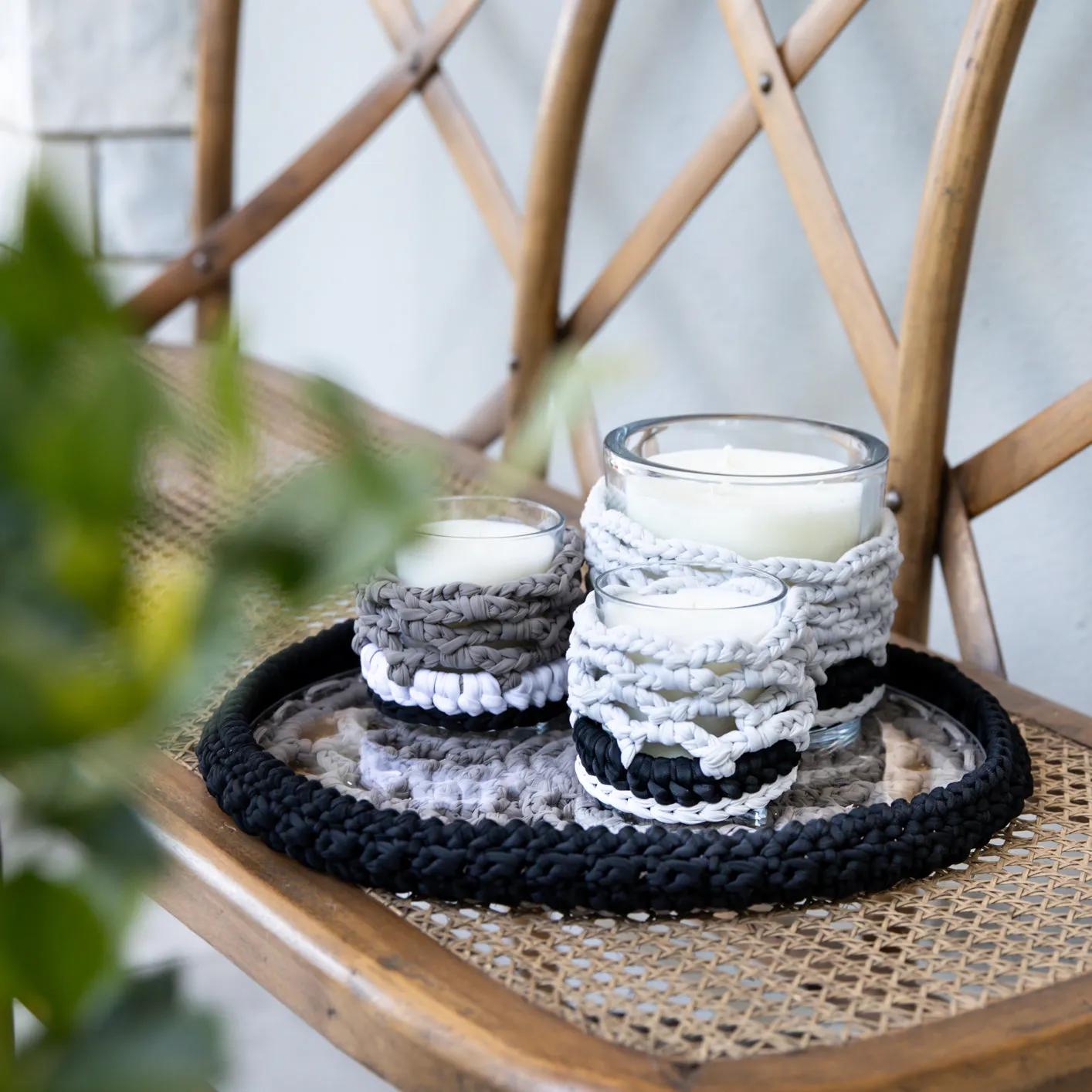 Flower Crochet tray