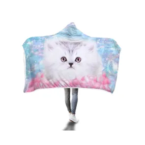 FLUFFY SPACE MUNCHKIN HOODED BLANKET