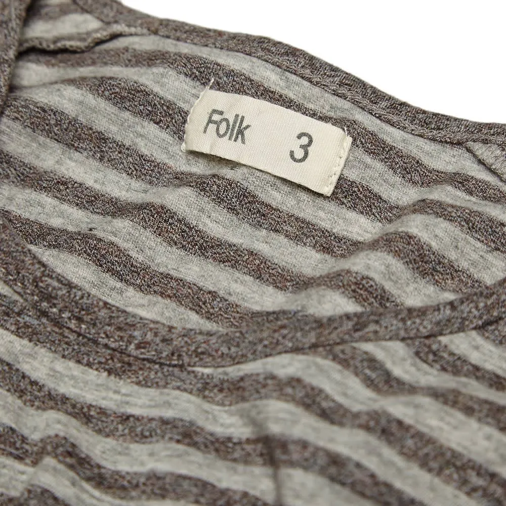 Folk Stripe TeeBrown Grey Mix Stripe