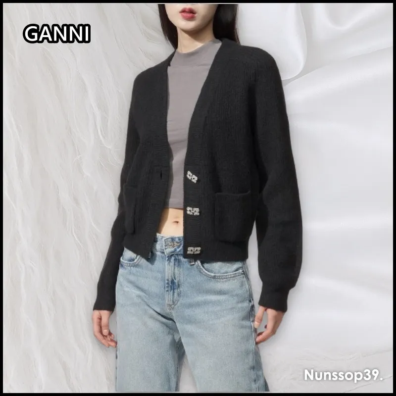 Ganni  |Casual Style Wool Street Style Long Sleeves Plain