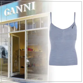 Ganni  |Wool Sleeveless Plain Tanks & Camisoles