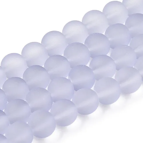 Glass Beads, Frosted, Round, Lilac, 8mm