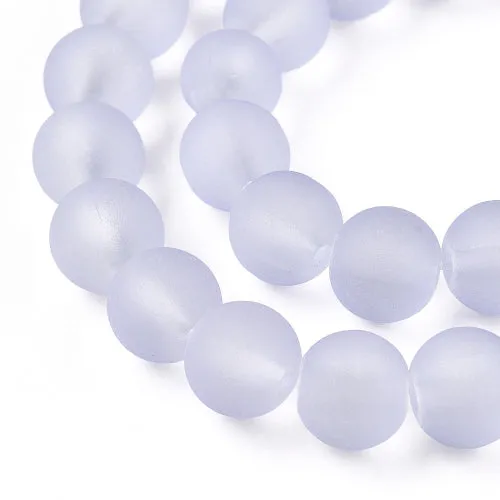 Glass Beads, Frosted, Round, Lilac, 8mm