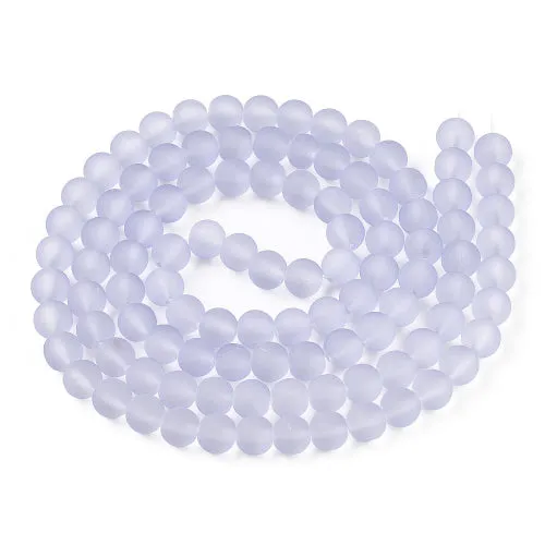 Glass Beads, Frosted, Round, Lilac, 8mm