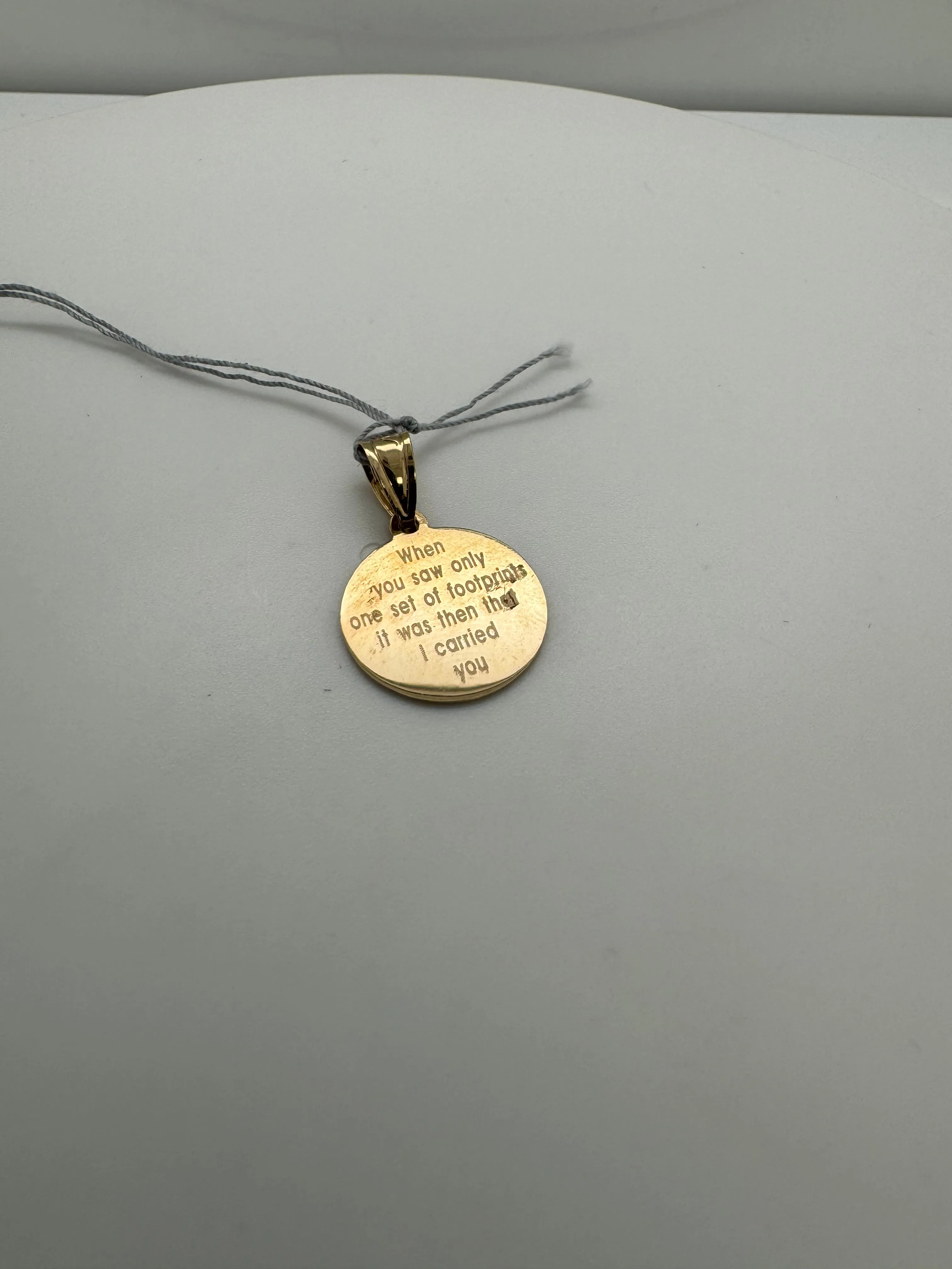 Gold Footprint Charm Pendant