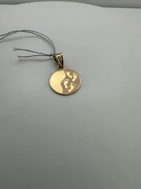 Gold Footprint Charm Pendant