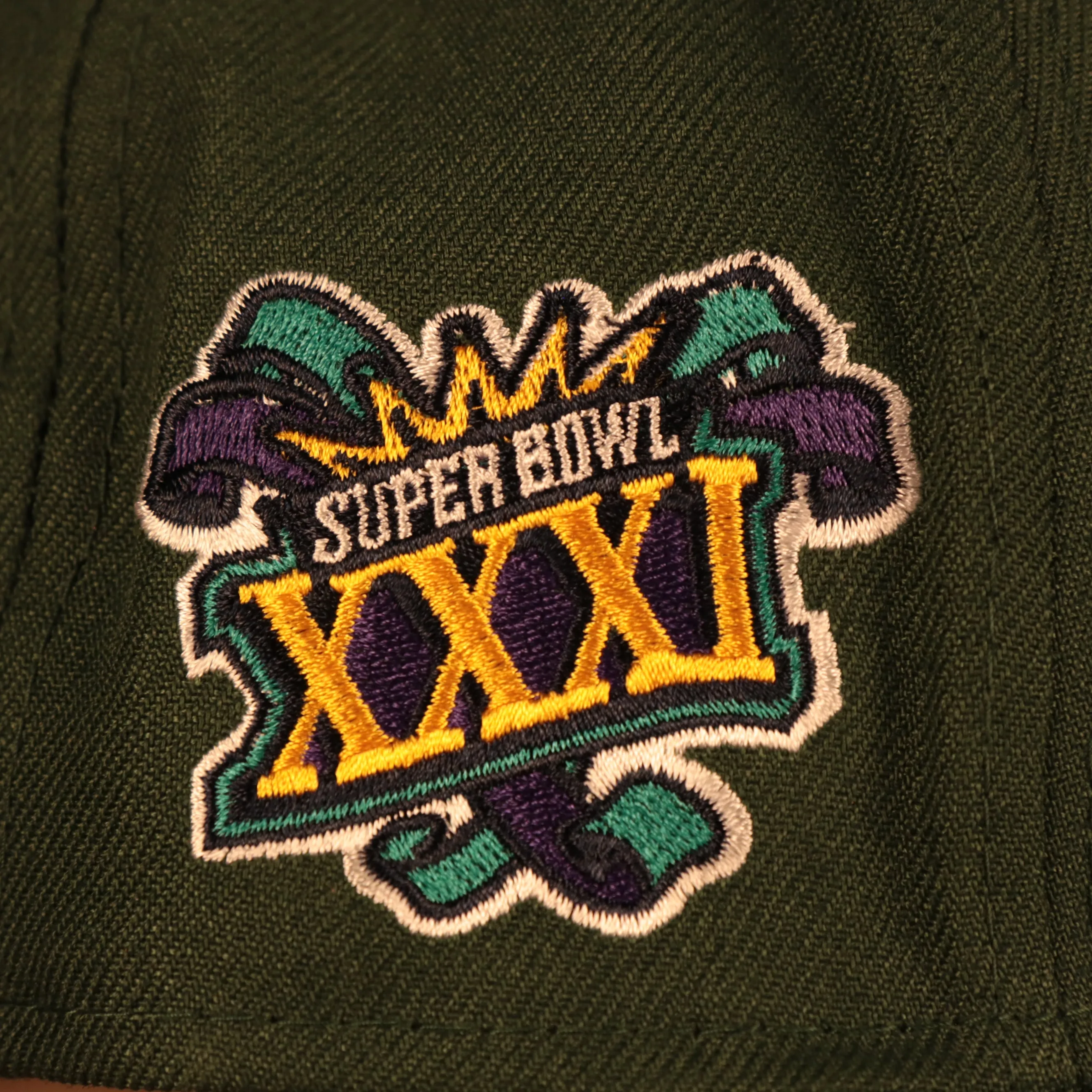 Green Bay Packers Patch Up Super Bowl XXXI Side Patch Gray Bottom 9Fifty Navy Snapback Hat