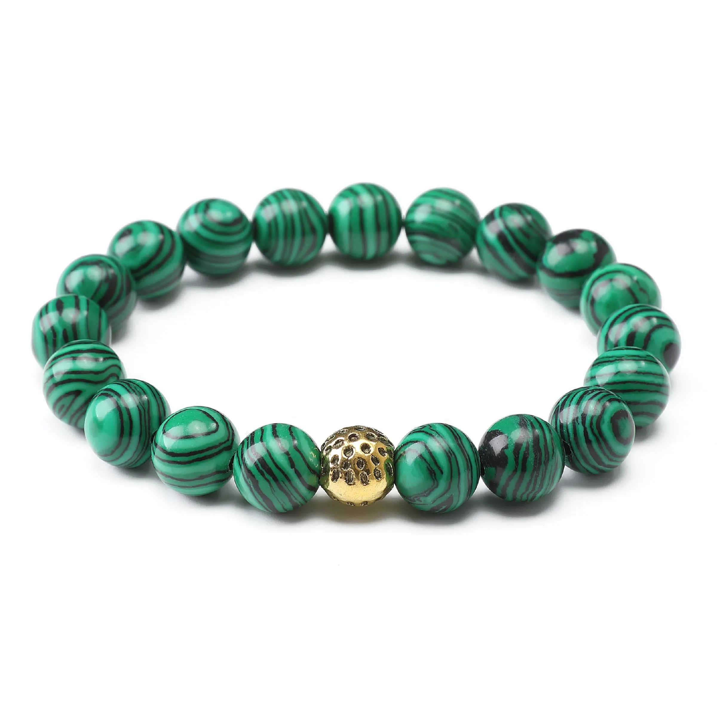 Haku Malachite Gold Lava Bracelet