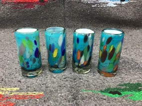 Hand Blown Shot Glass in Ocean style