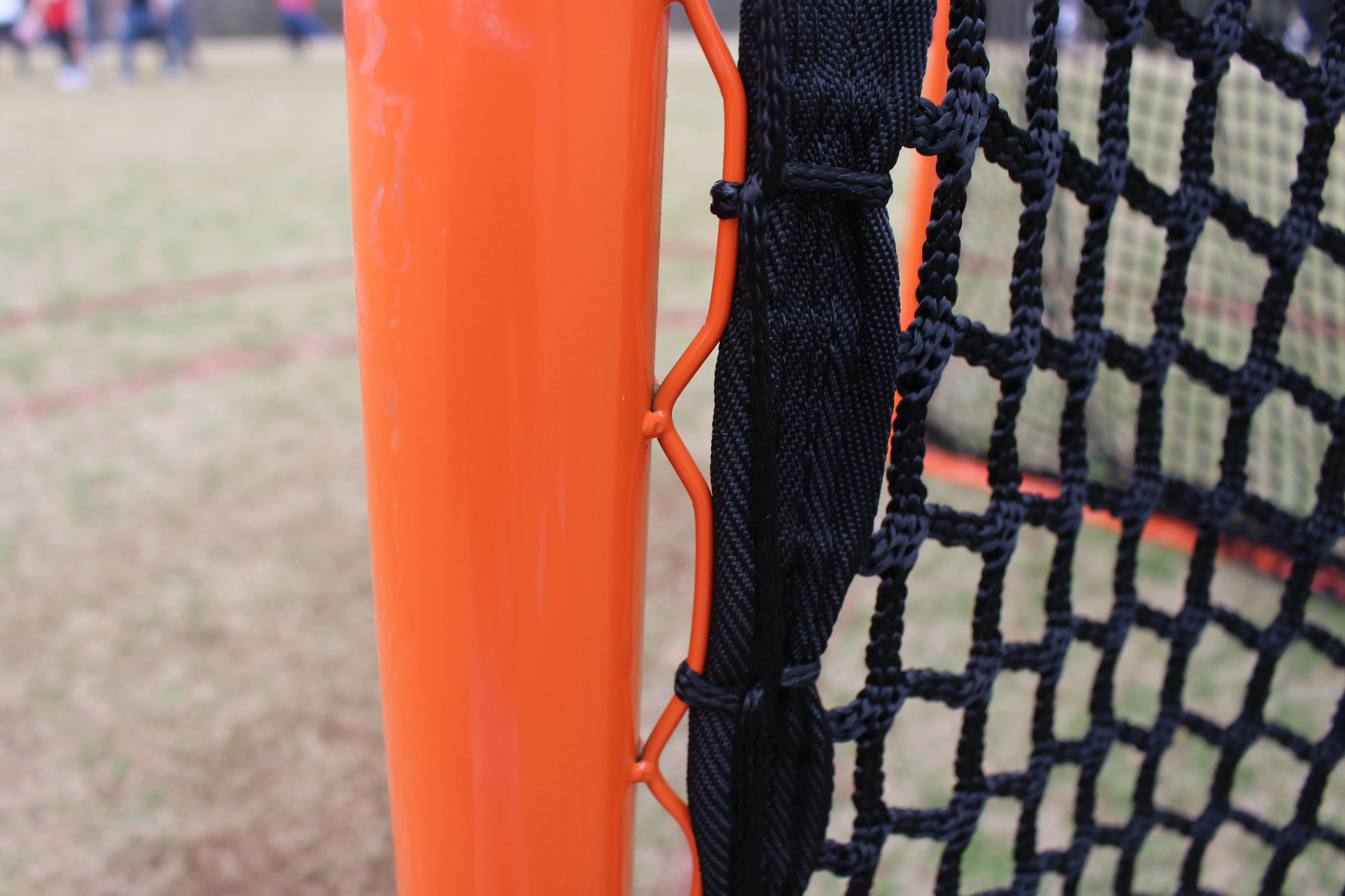 High School/College Game Goal 6'x6'x7' by Crankshooter 118 lbs. Posts w/ Lacing Rails & Flat Iron Base, Heavy 6mm or 7mm WHITE N