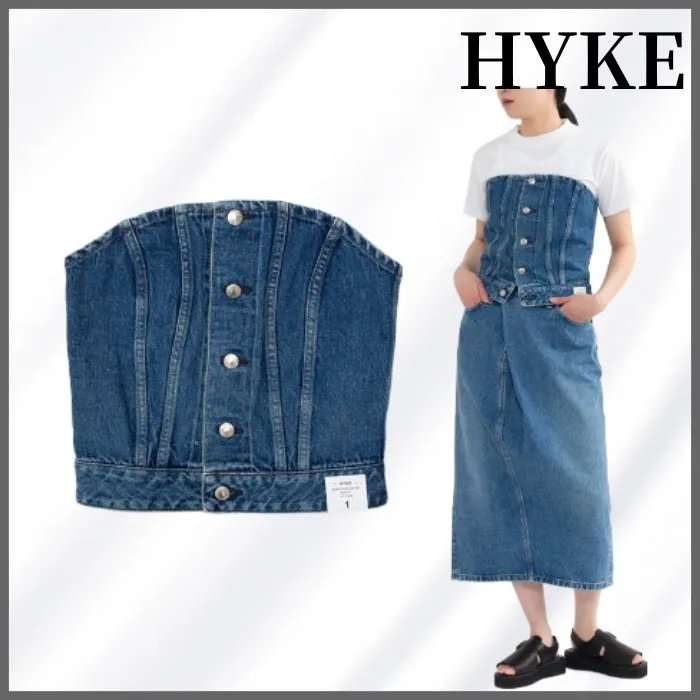 Hyke  |Casual Style Sleeveless Plain Cotton Tanks & Camisoles