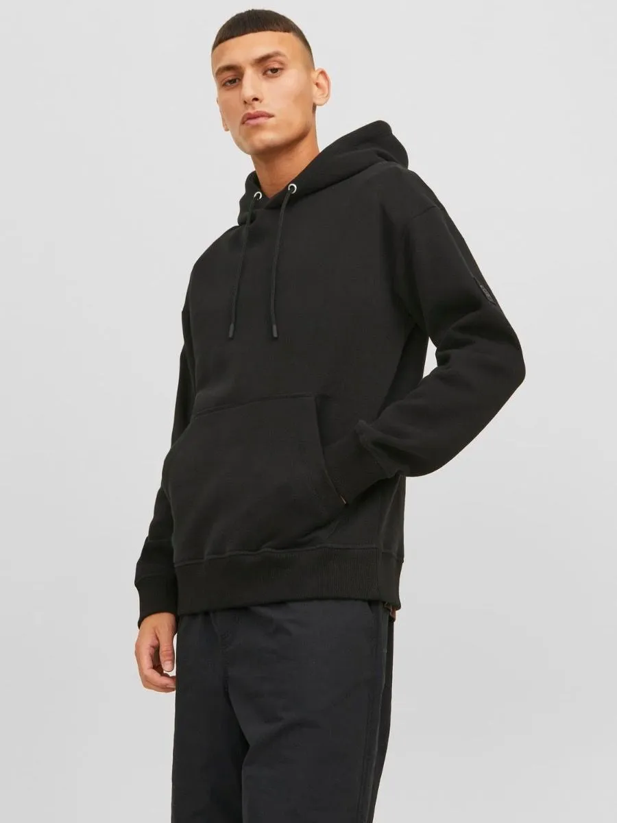 Jack & Jones Plain Hooded Sweatshirts Black