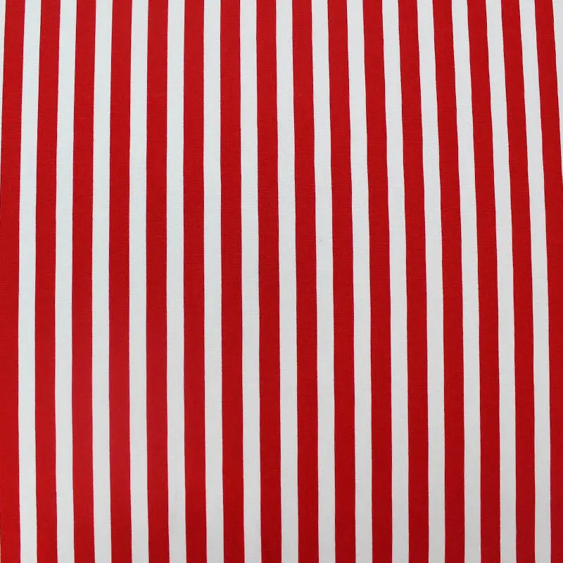 Jubilee Cotton - Bright Red and White Stripe