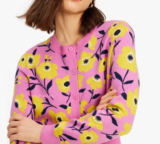 kate spade new york  |Flower Patterns Long Sleeves Office Style Elegant Style