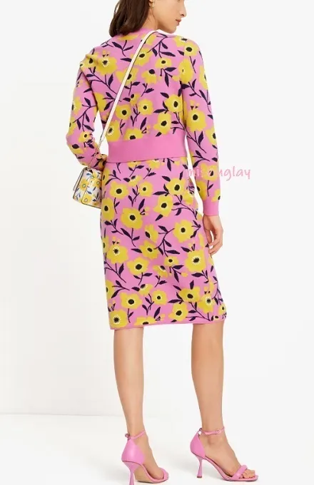 kate spade new york  |Flower Patterns Long Sleeves Office Style Elegant Style