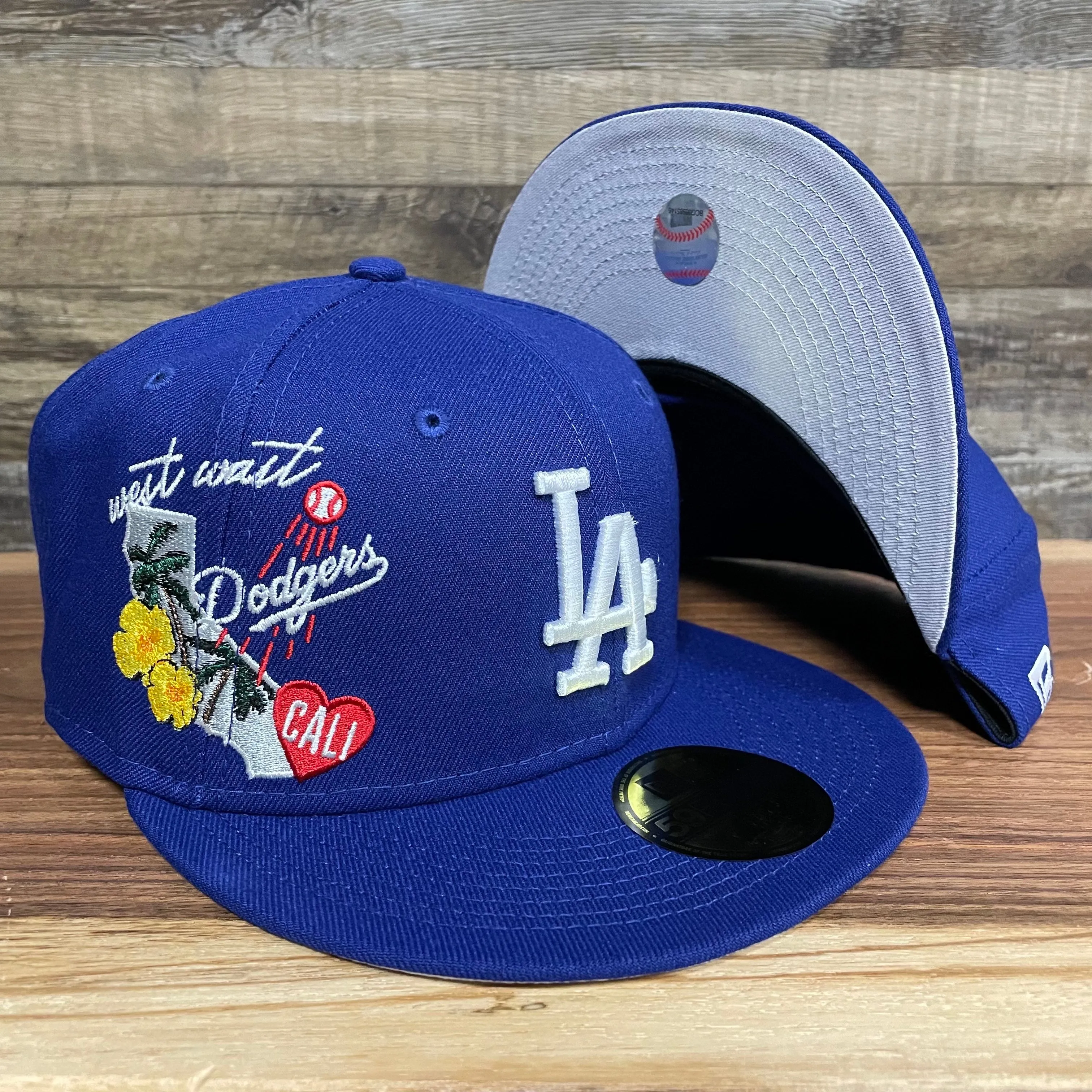 Los Angeles Dodgers City Cluster Side Patch Gray Bottom Royal 59Fifty Fitted Cap