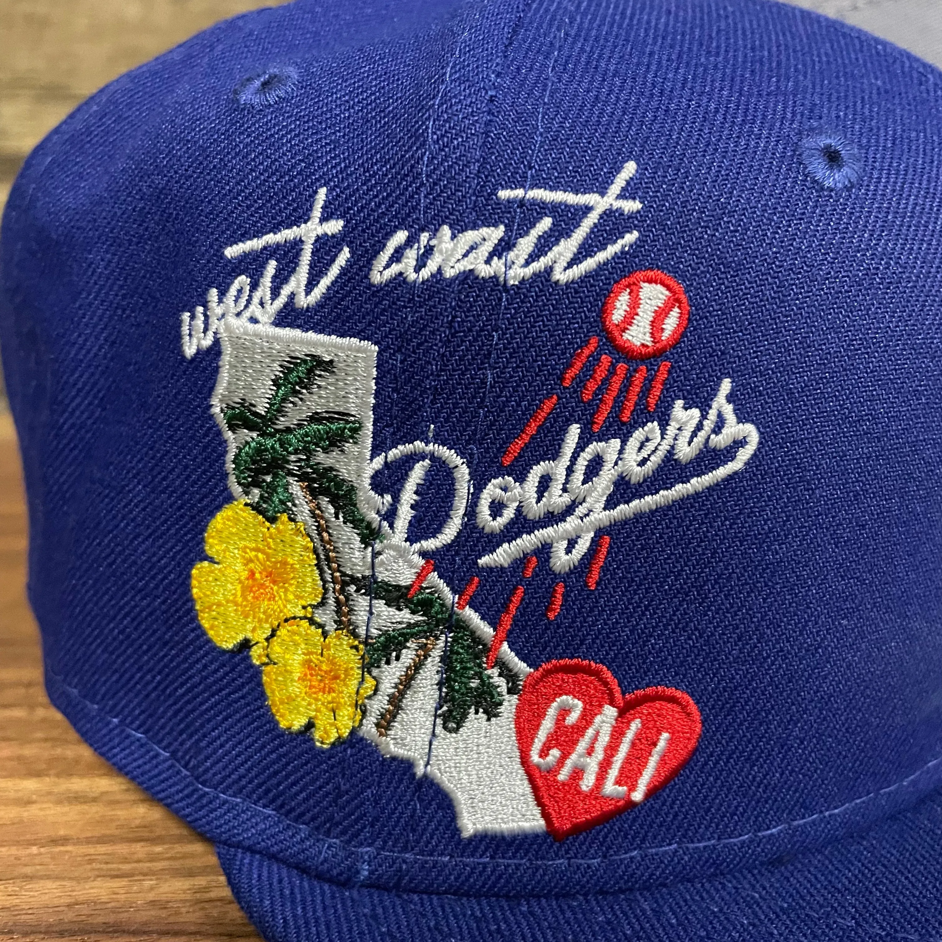 Los Angeles Dodgers City Cluster Side Patch Gray Bottom Royal 59Fifty Fitted Cap