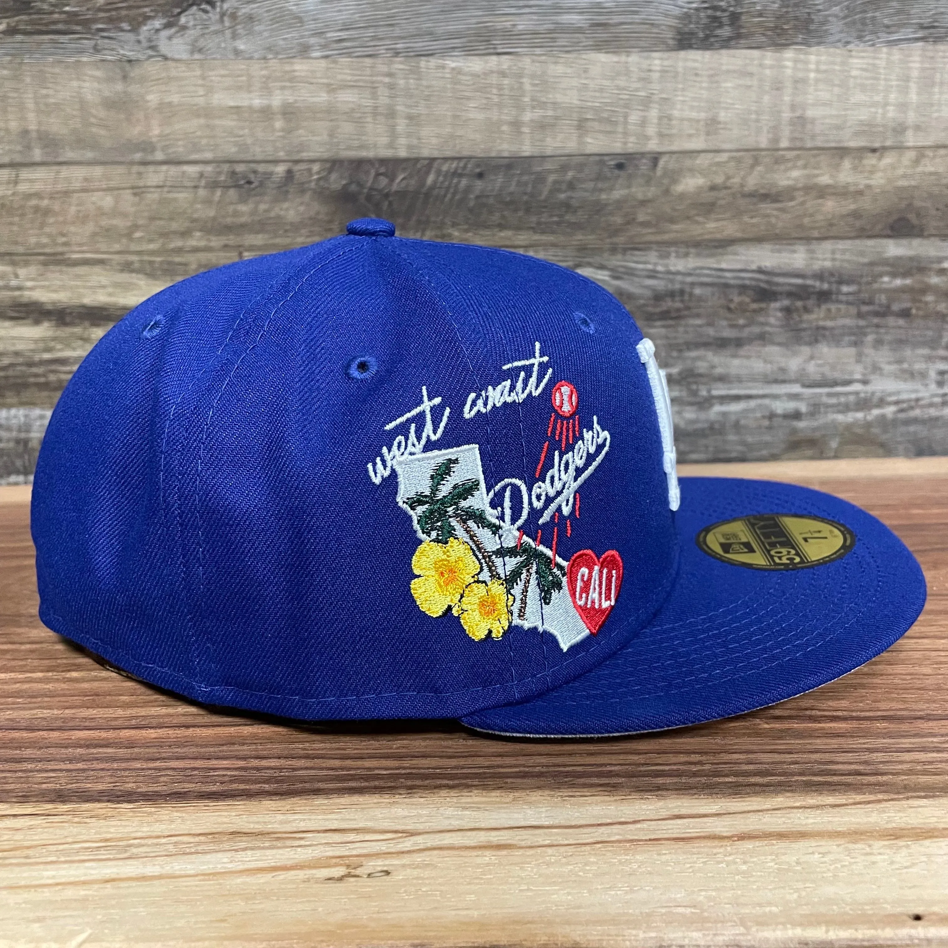 Los Angeles Dodgers City Cluster Side Patch Gray Bottom Royal 59Fifty Fitted Cap