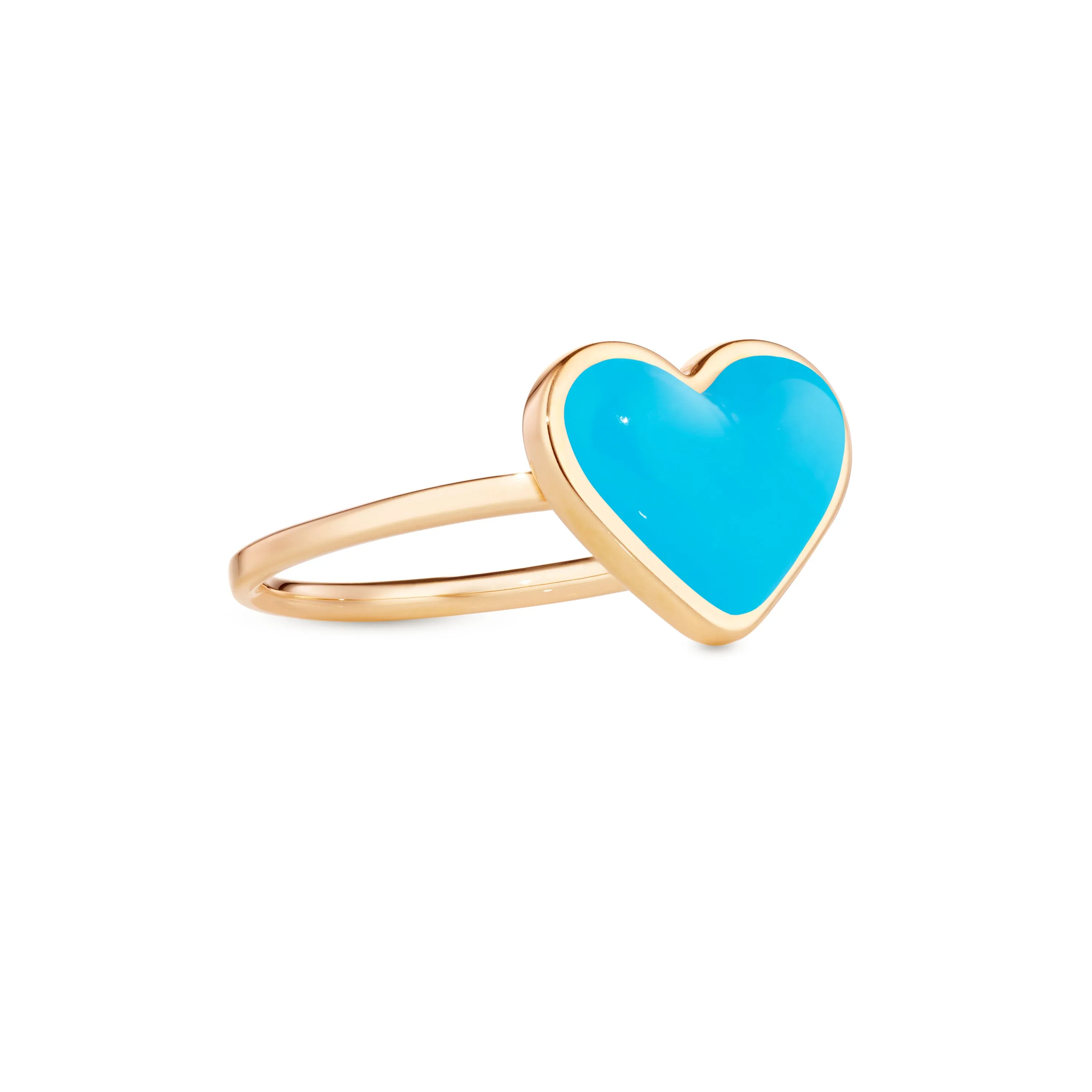 Love sticker ring yellow gold with turquoise