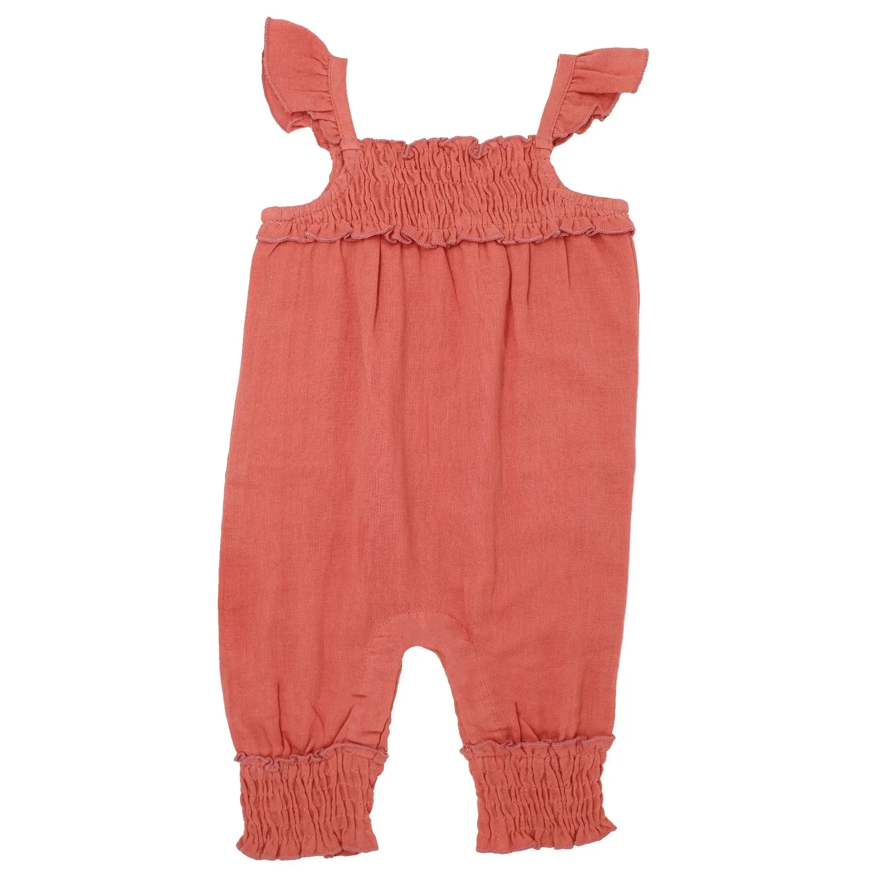 L'oved Baby Organic Muslin Sleeveless Romper - MELON