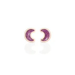 Luna sticker studs rose gold with enamel