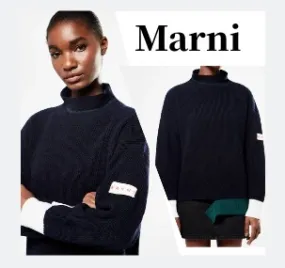 MARNI  |Casual Style Bi-color Long Sleeves Plain Medium Office Style