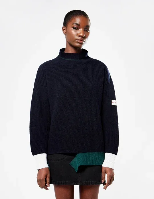 MARNI  |Casual Style Bi-color Long Sleeves Plain Medium Office Style