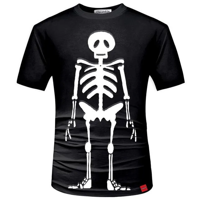 Men's Fashion Funny Skull 3D Printed Plus Size S-5XL Gothic T-Shirt