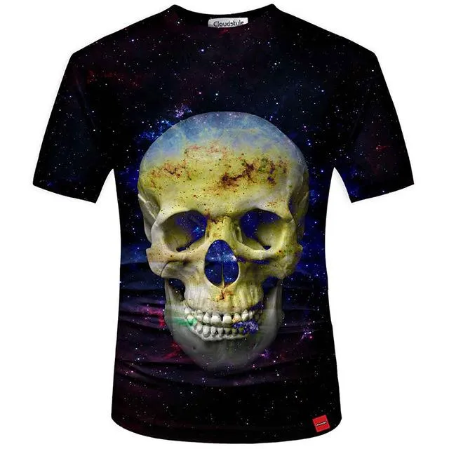 Men's Fashion Funny Skull 3D Printed Plus Size S-5XL Gothic T-Shirt