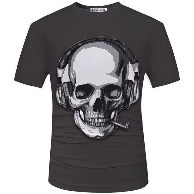 Men's Fashion Funny Skull 3D Printed Plus Size S-5XL Gothic T-Shirt