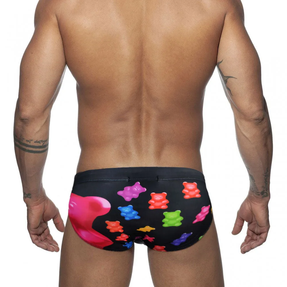 Men's Sexy Patchwork Pattern Low Waist Surfing Swimwear Briefs