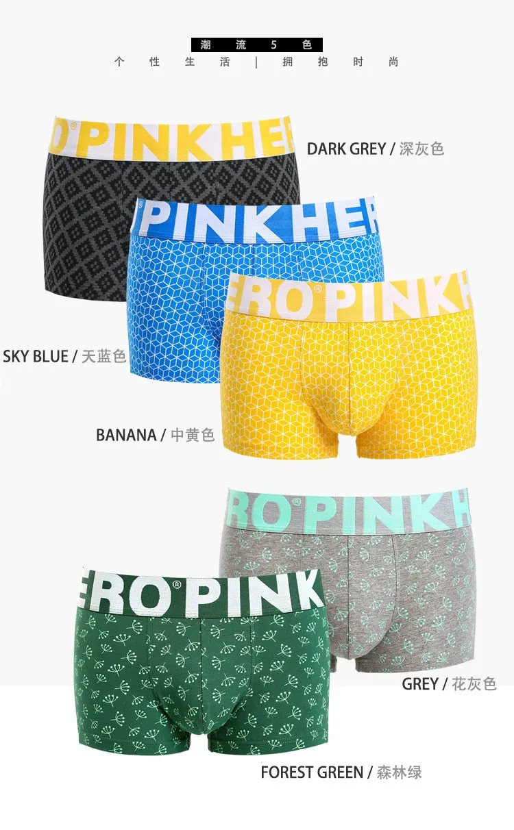 Men's Sexy Underwear Breathable Cotton Printed Boxer Shorts Underpants