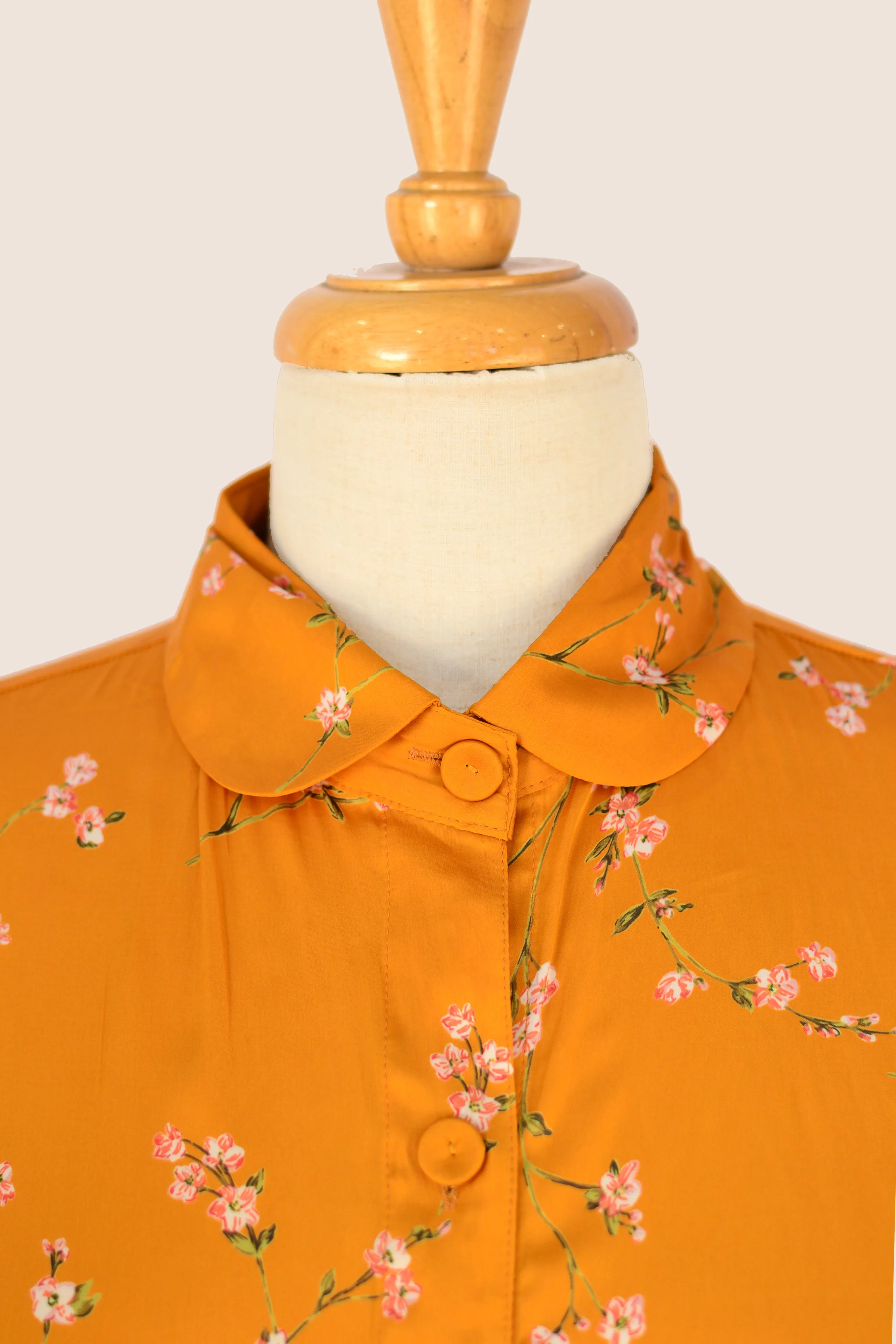 Minki Mustard & Cherry Floral Blouse