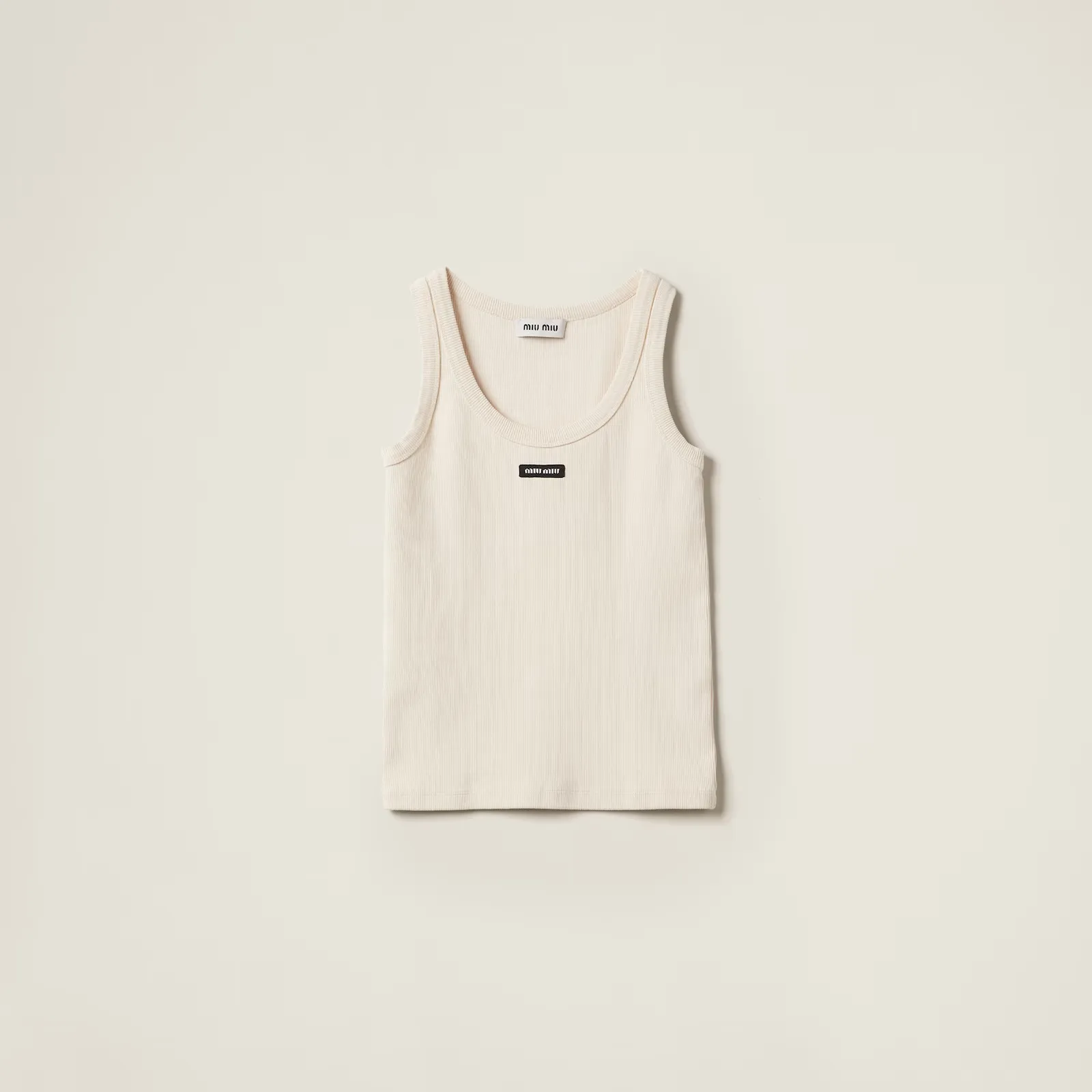 MiuMiu  |Sleeveless Cotton Logo Tanks & Camisoles