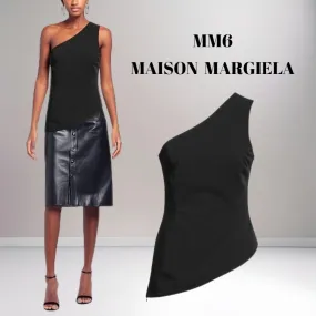 MM6 Maison Margiela  |Sleeveless Plain Party Style Elegant Style Asymmetry