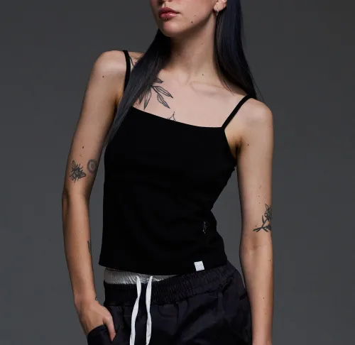 NASTY FANCY CLUB  |Blended Fabrics Sleeveless Street Style Plain Logo