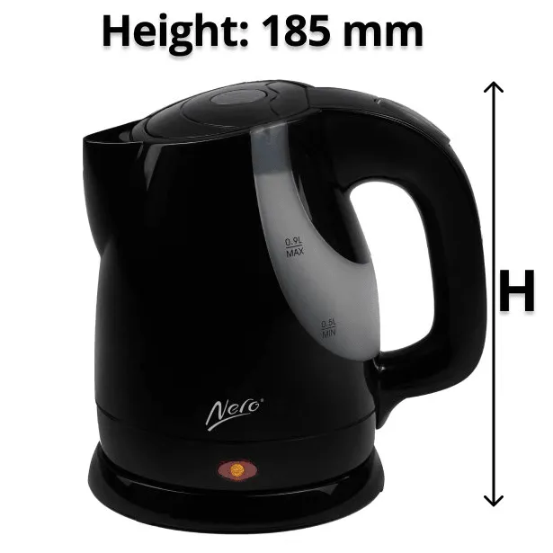 Nero Bambino Kettle 0.9 Litre Jug Compact Water Boiler Coffee Tea Hotel Black