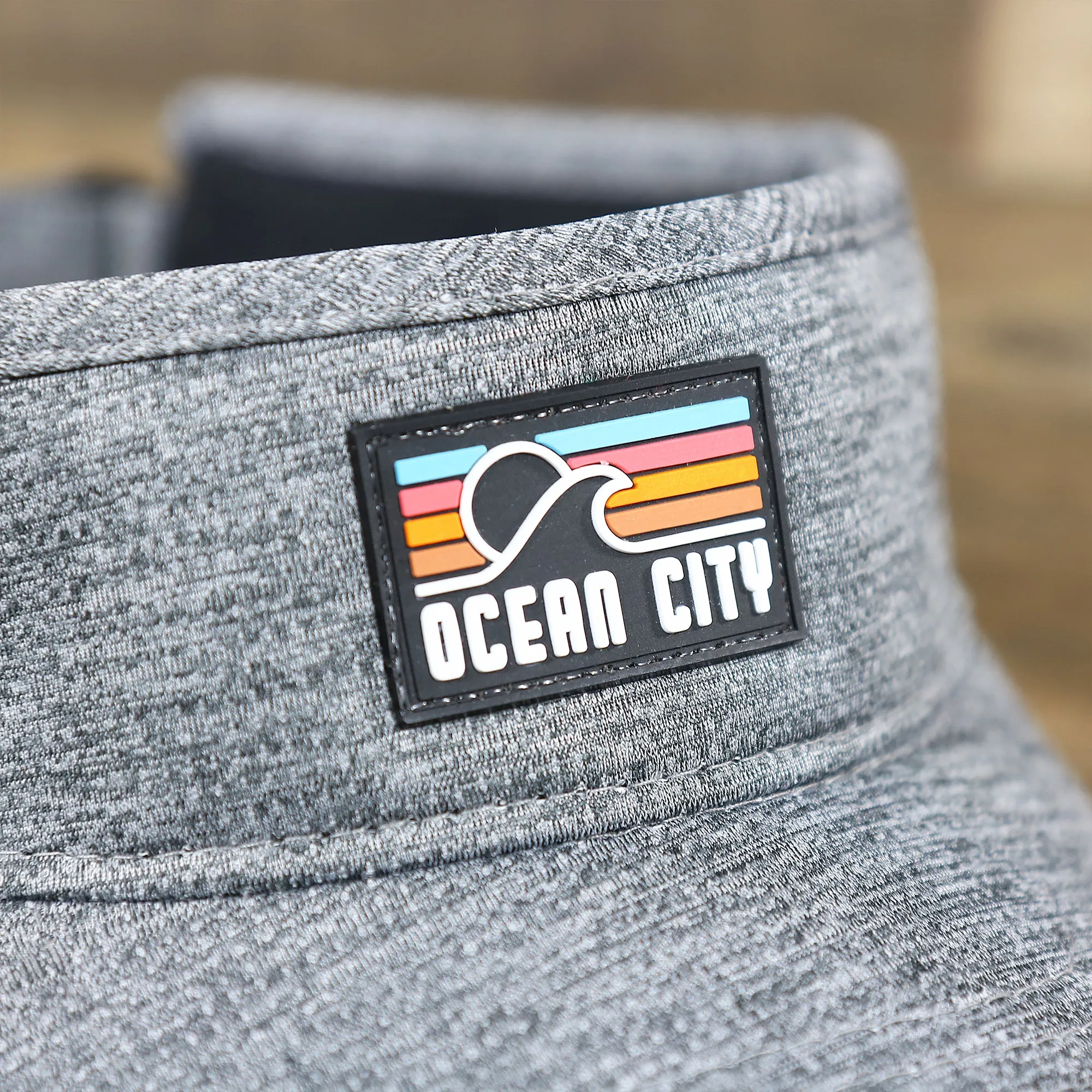 New Jersey High Point PVC Ocean City Rubber Patch Cool Fit Adjustable Visor | Graphite Gray Visor