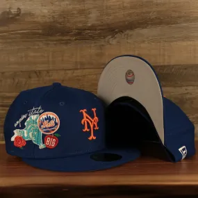 New York Mets City Cluster Side Patch Gray Bottom Royal 59Fifty Fitted Cap