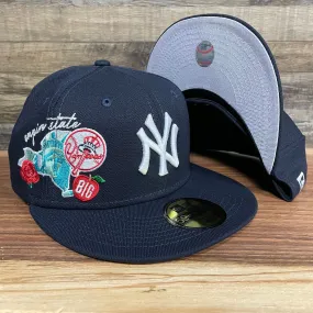 New York Yankees City Cluster Side Patch Gray Bottom Navy 59Fifty Fitted Cap